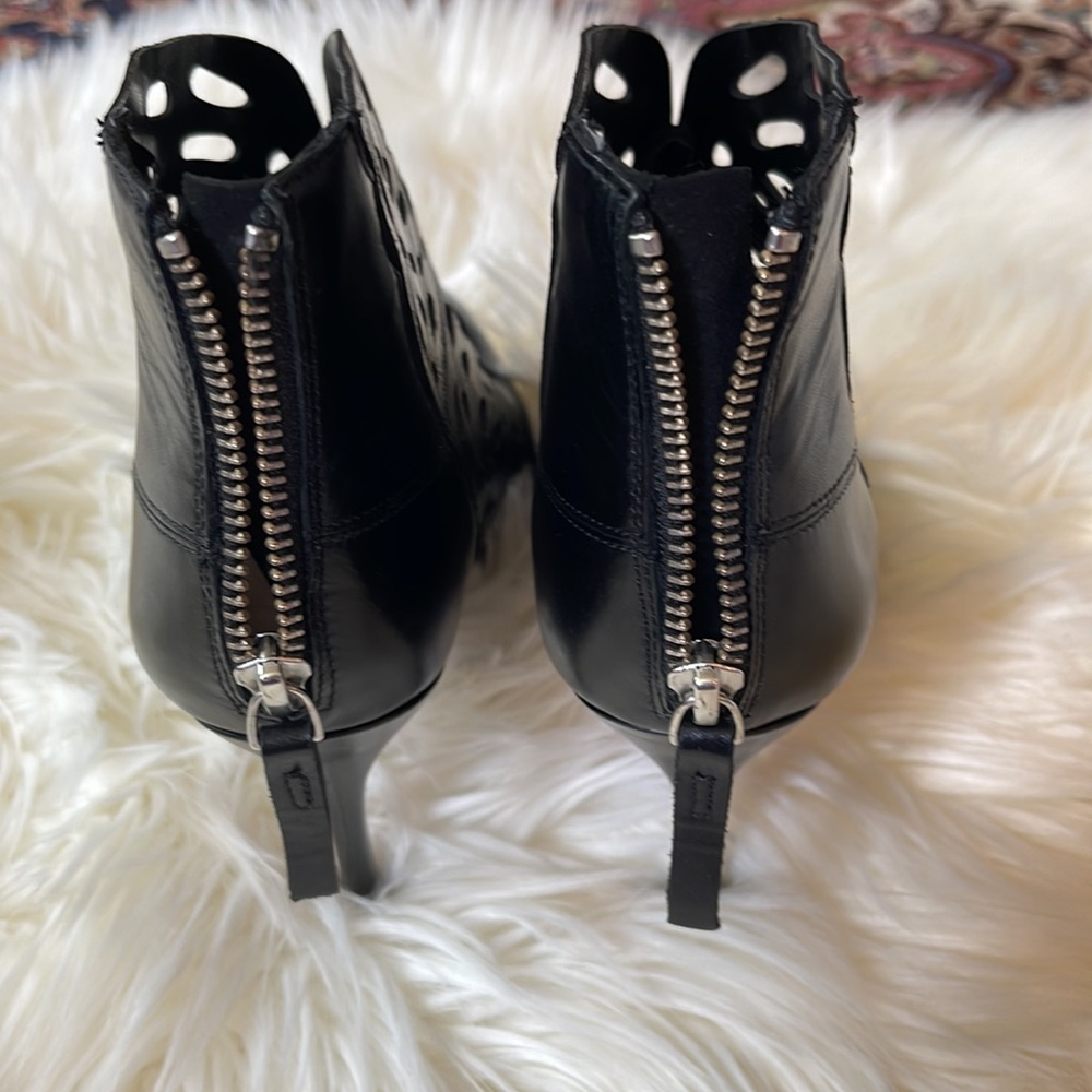 Black Nine West Laser-Cut Bootie - Picture 6 of 10